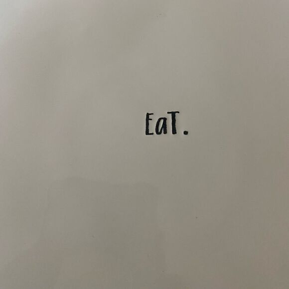 Rae Dunn “EaT” Navy Blue Line Trim Dinner Plate - Picture 7 of 7